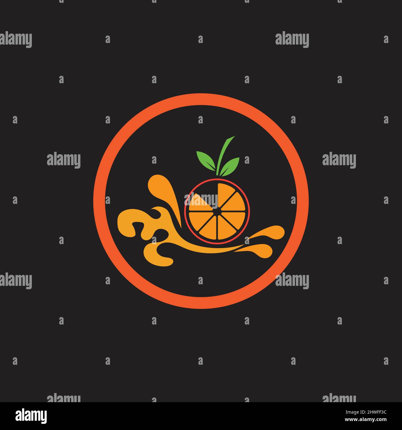 illustration vector logo design for Fresh juice Stock Vector