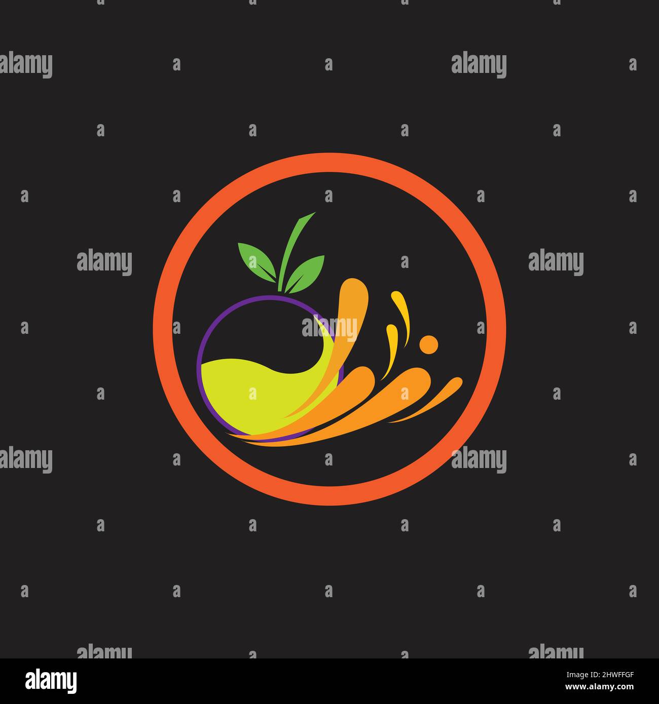 illustration vector logo design for Fresh juice Stock Vector