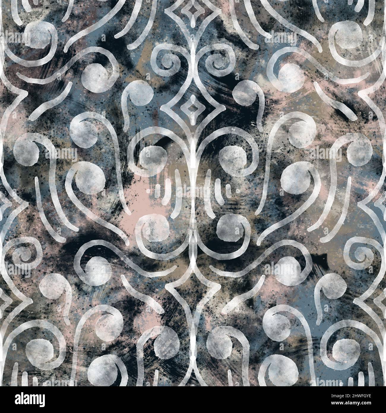 Seamless neutral and white grungy classic abstract surface pattern ...