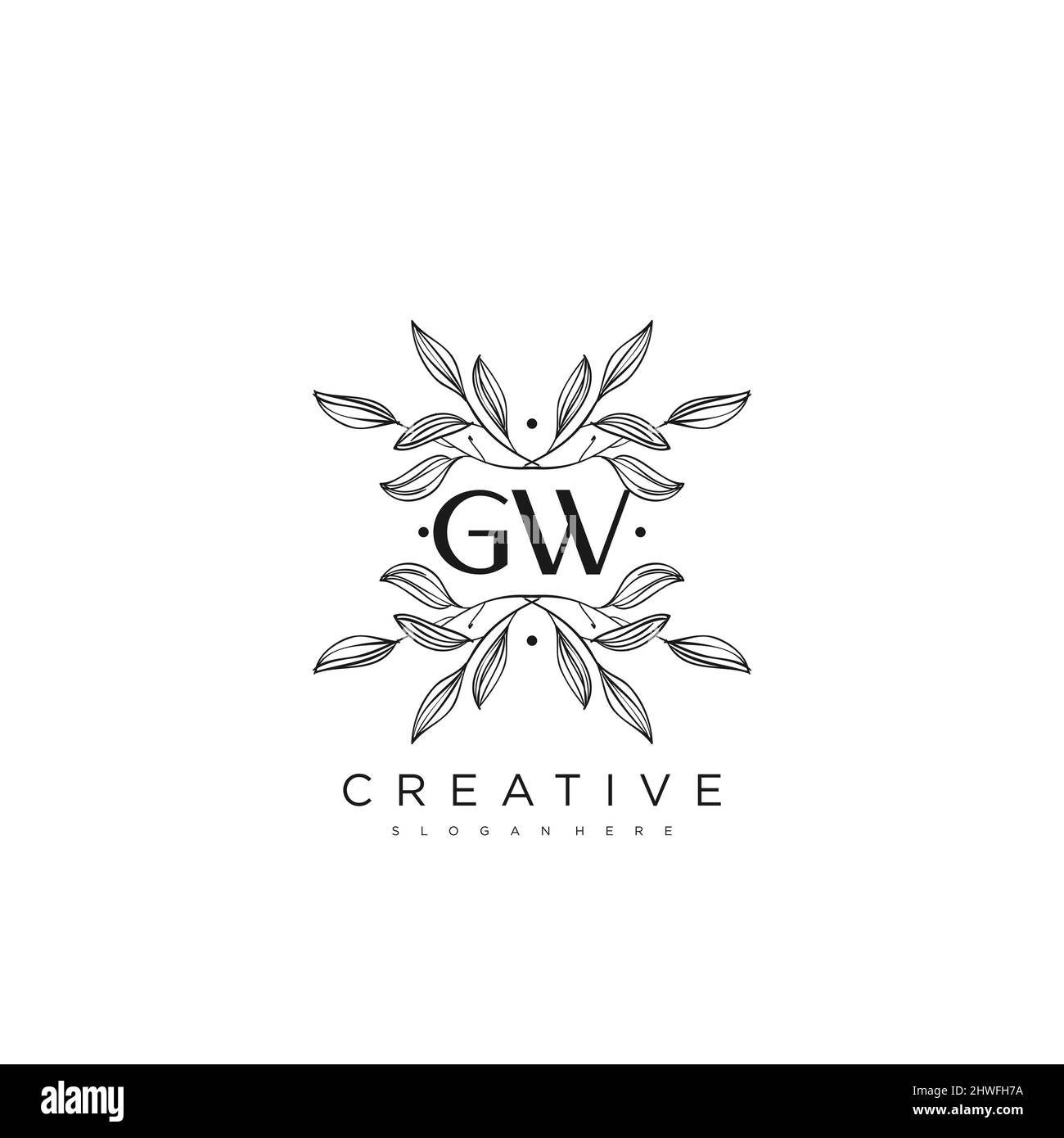 GW Initial Letter Flower Logo Template Vector premium vector Stock ...