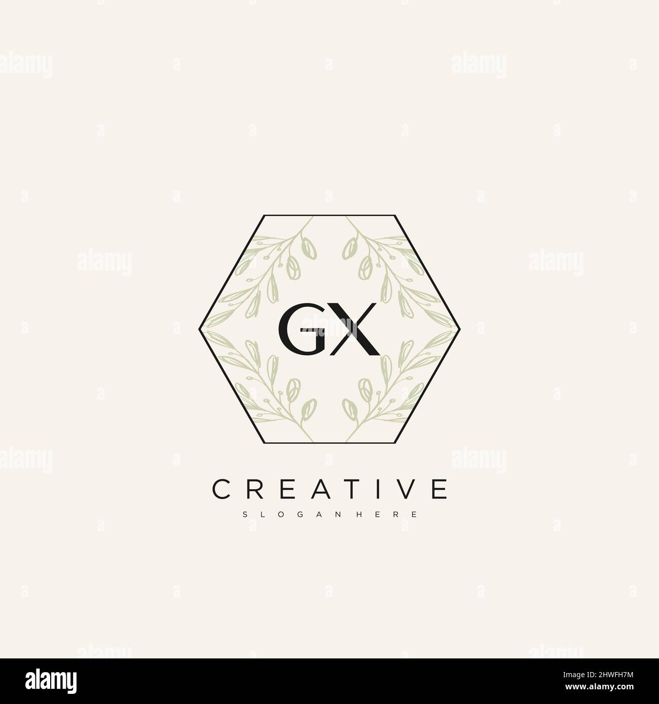 GX Initial Letter Flower Logo Template Vector premium vector Stock Vector