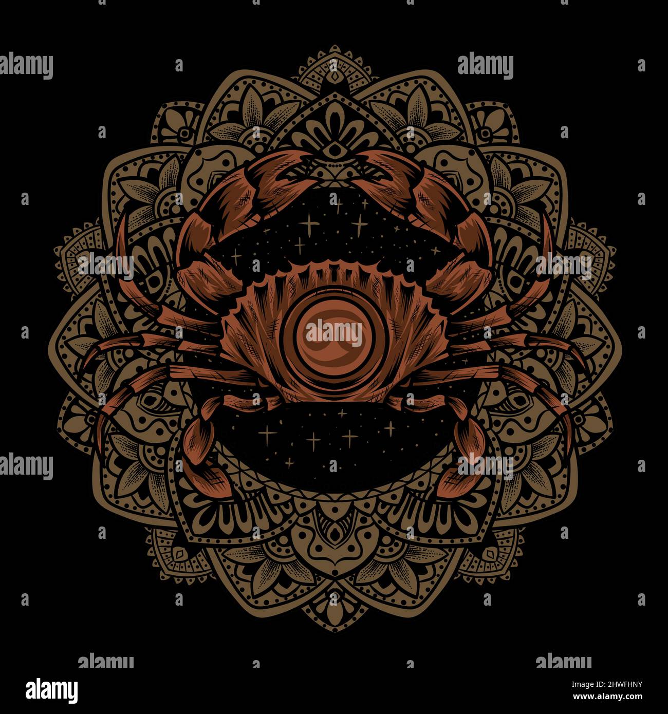 illustration vector crab cancer zodiac symbol Stock Vector Image & Art