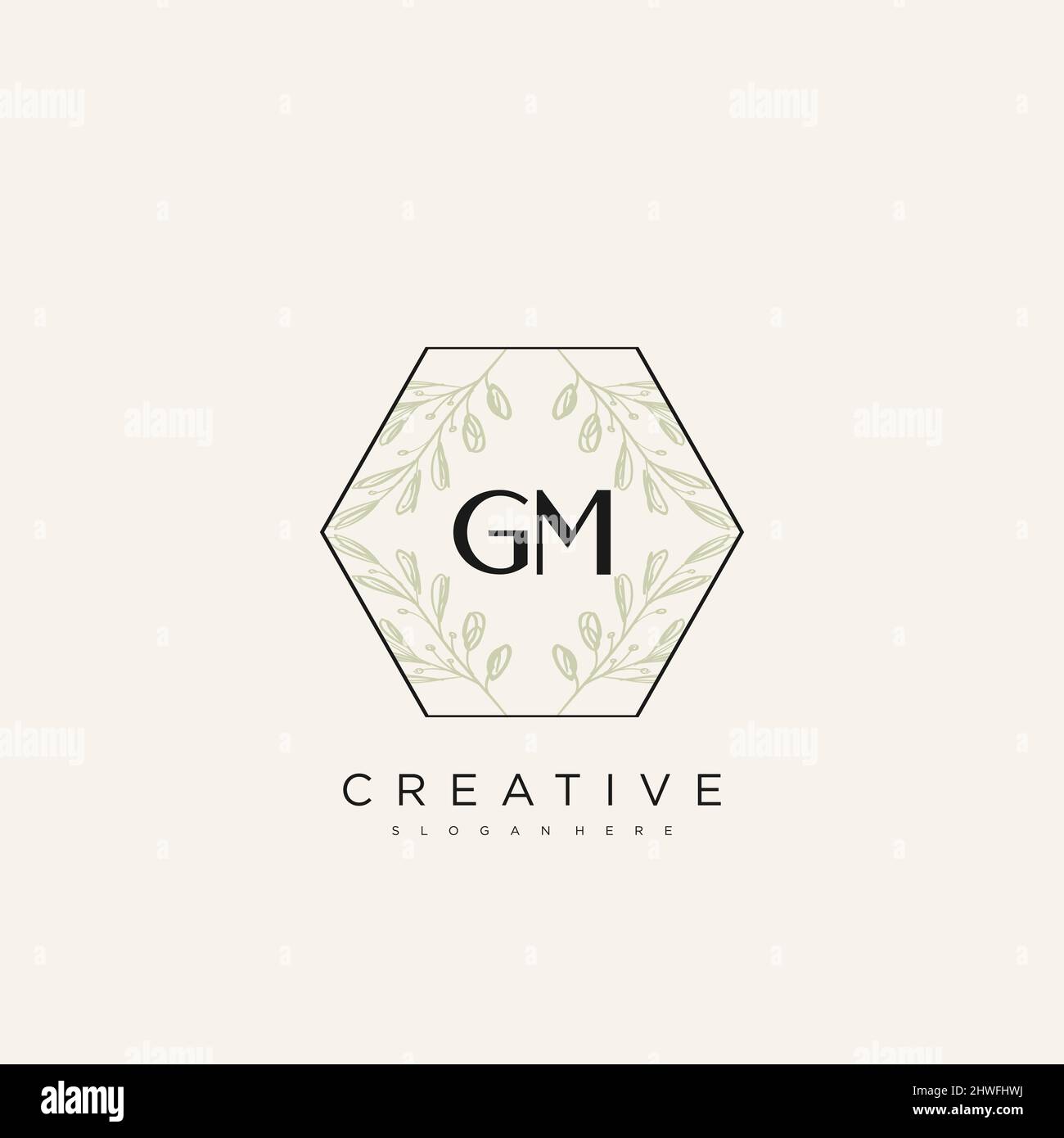 GM Initial Letter Flower Logo Template Vector premium vector Stock Vector