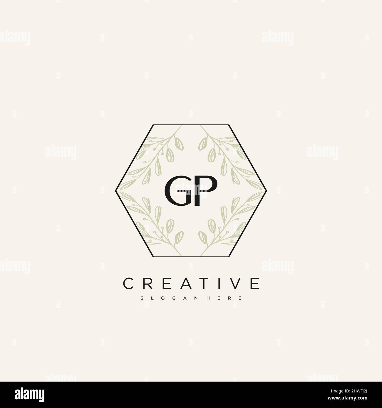 GP Initial Letter Flower Logo Template Vector premium vector Stock Vector