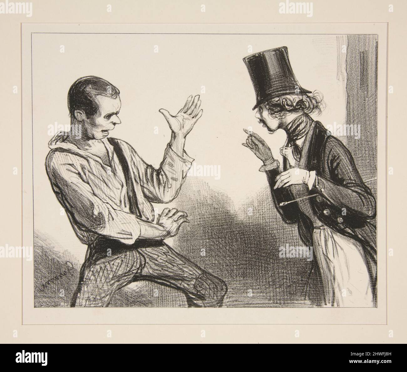 Mais permettez, mon cher Monsieur! j’ai deja eu l’honneur de vous faire observer que….  Artist: Paul Gavarni, French, 1804–1866 Stock Photo