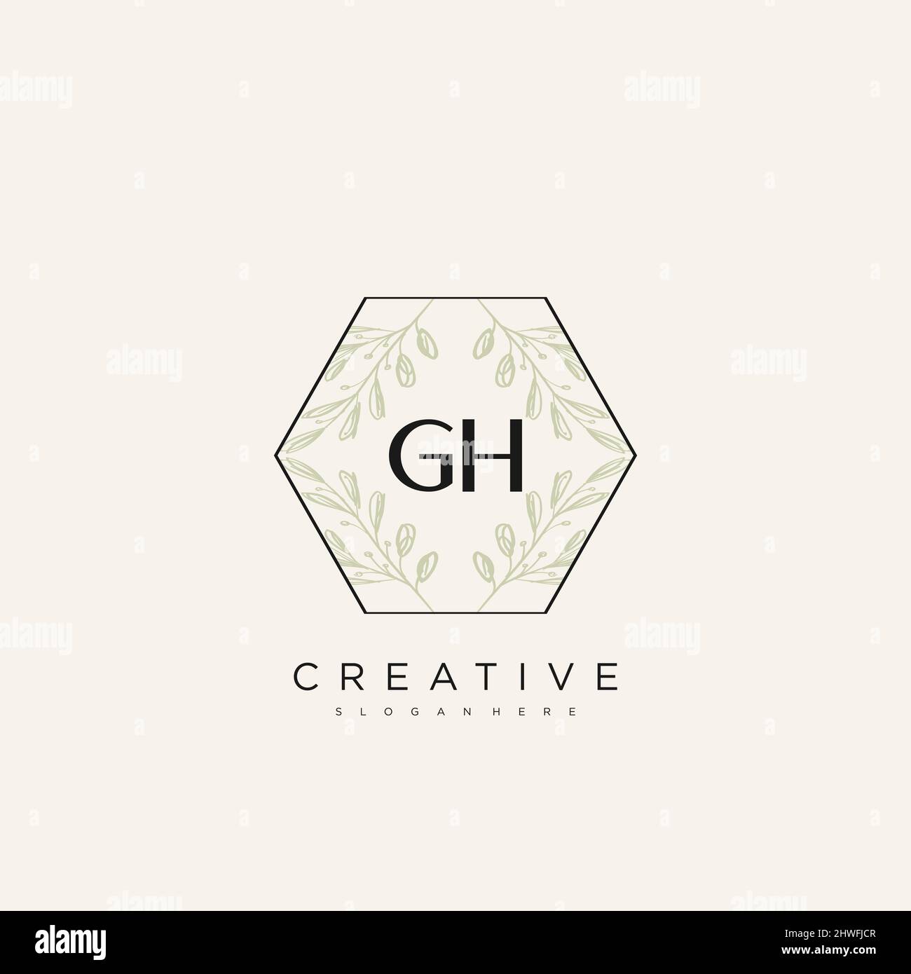GH Initial Letter Flower Logo Template Vector premium vector Stock Vector