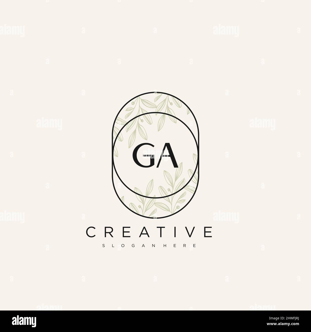 GA Initial Letter Flower Logo Template Vector premium vector Stock Vector