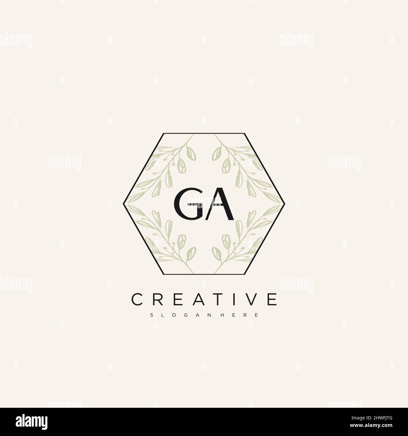 GA Initial Letter Flower Logo Template Vector premium vector Stock Vector