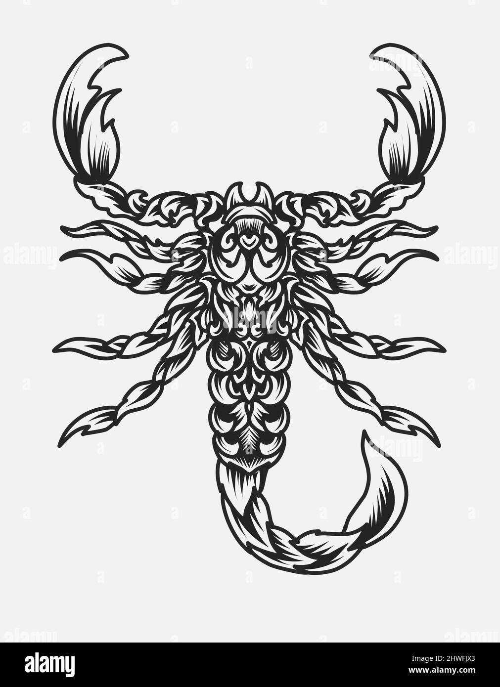 illustration vector scorpion ornament style Stock Vector
