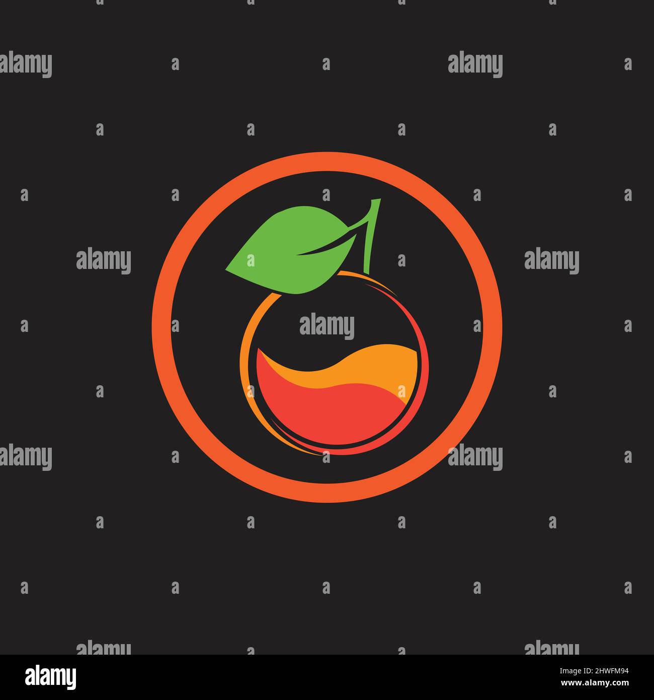 illustration vector logo design for Fresh juice Stock Vector