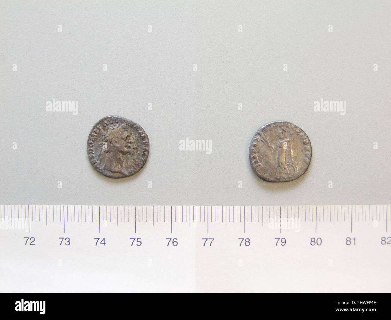 Roman Ruler Line Denarius of Domitian, Emperor of Rome from Rome. Ruler: Domitian ...