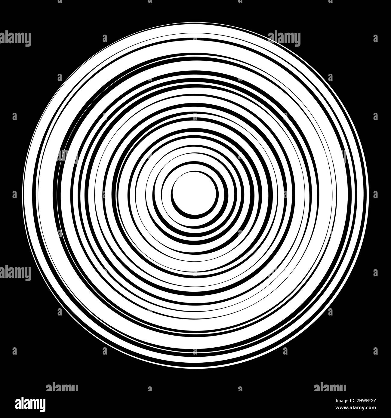 Concentric, radial, radiating circles, rings - stock vector ...