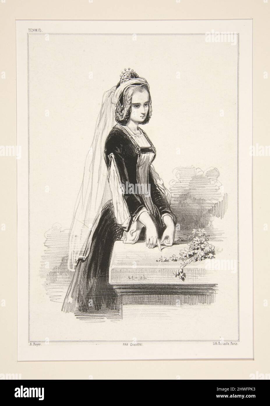Itha, Comtesse De Toggenbourg..  Artist: Paul Gavarni, French, 1804–1866 Stock Photo