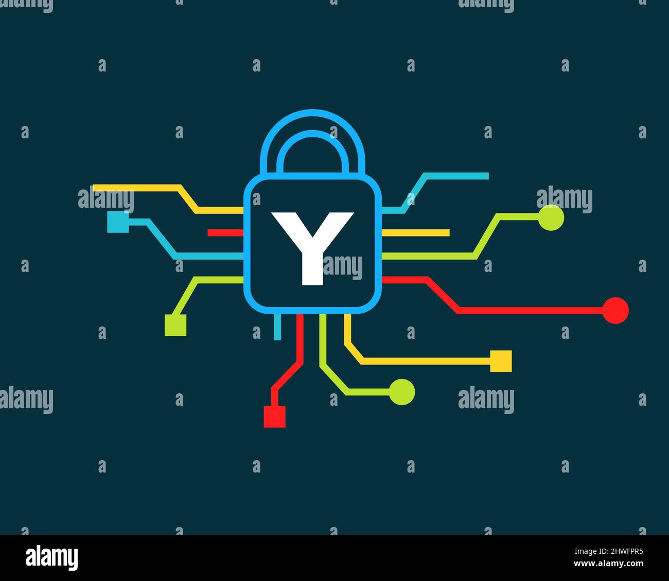 Cyber Security logo with Y letter concept. Y letter logo for Cyber ...