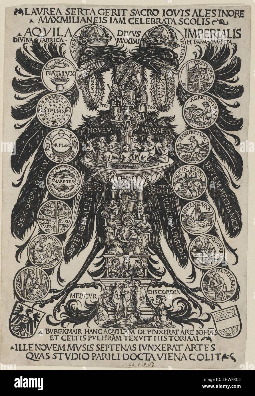 The Allegorical Imperial Eagle.  Artist: Hans Burgkmair the Elder, German, 1473–1531 Stock Photo