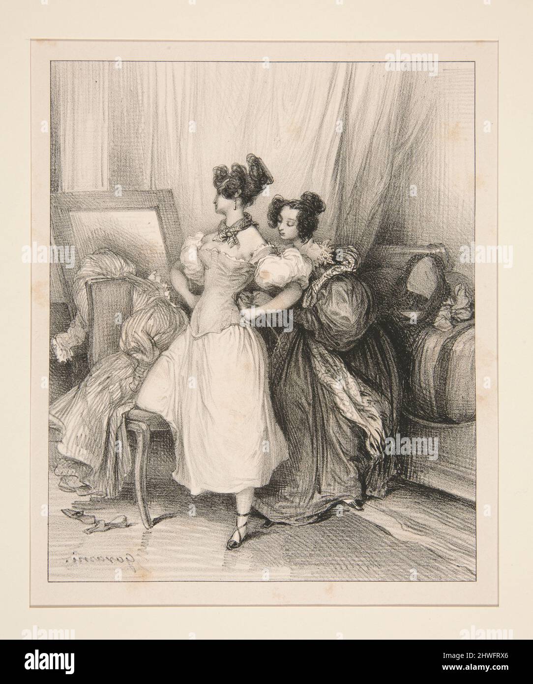 (LE CORSET.). Artist: Paul Gavarni, French, 1804–1866 Stock Photo - Alamy