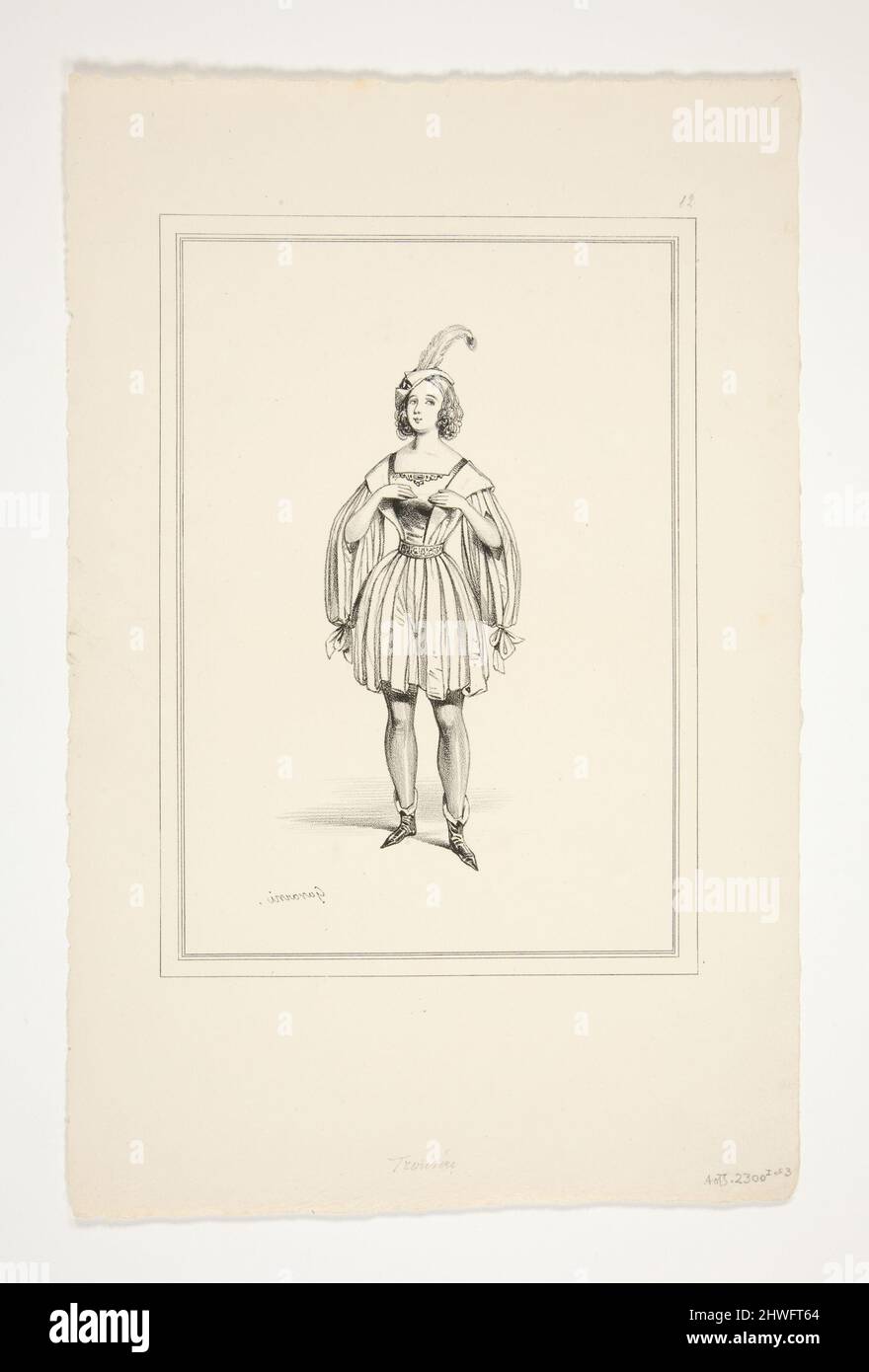 TROUVERRE (sic). Bonnet de velours noir double de merinos. …. Artist: Paul  Gavarni, French, 1804–1866 Stock Photo - Alamy