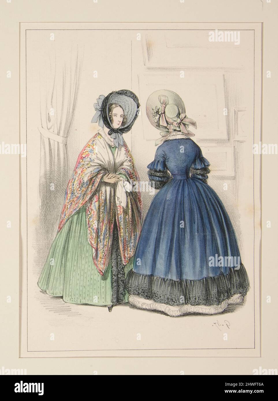 Robe de moire garnie d'un volant de dentelle, …. Artist: Paul Gavarni,  French, 1804–1866 Stock Photo - Alamy