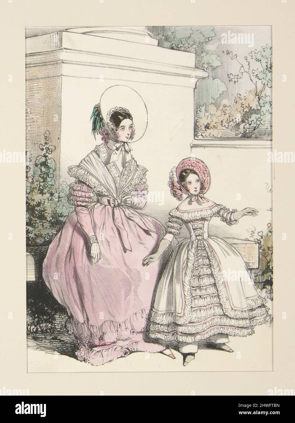 JUILLET 1838. Robe en mousseline de Surate. …. Artist: Paul Gavarni, French,  1804–1866 Stock Photo - Alamy