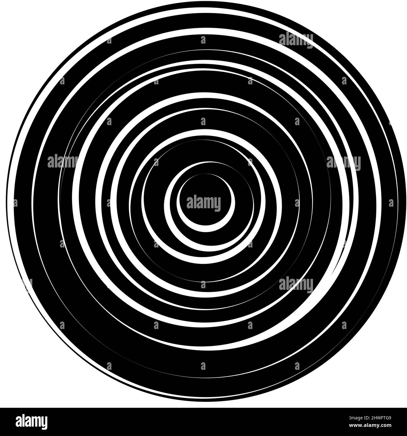 Concentric, radial, radiating circles, rings - stock vector ...
