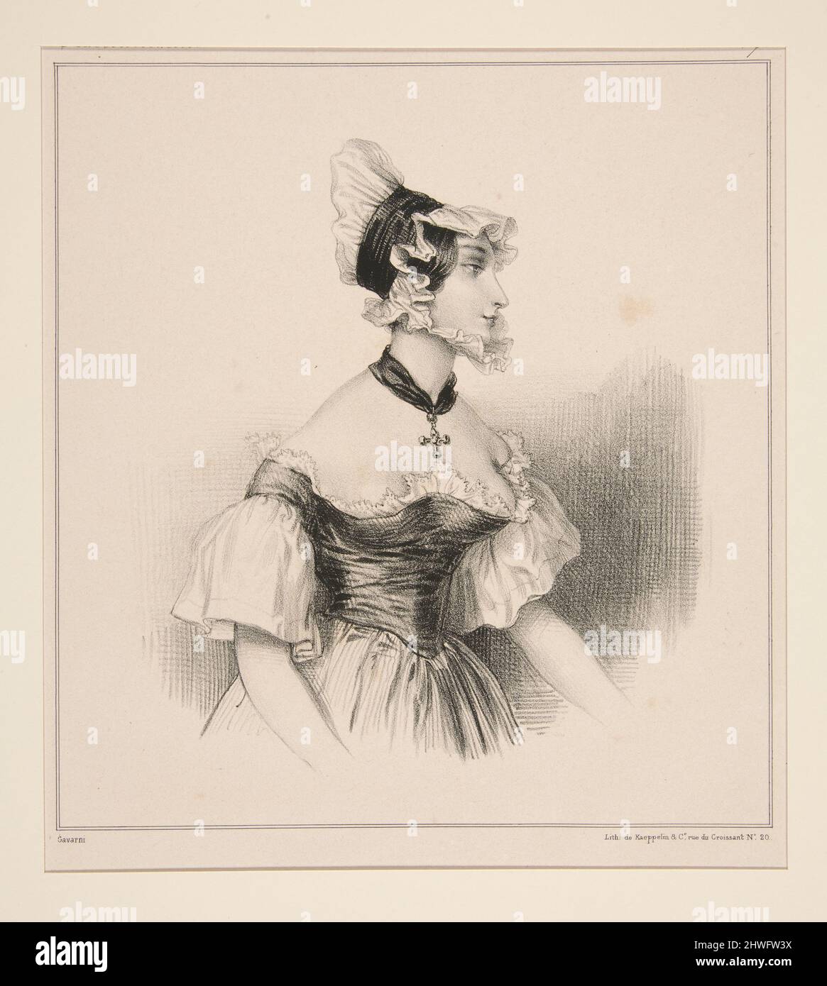 SOUBRETTE.  Artist: Paul Gavarni, French, 1804–1866 Stock Photo