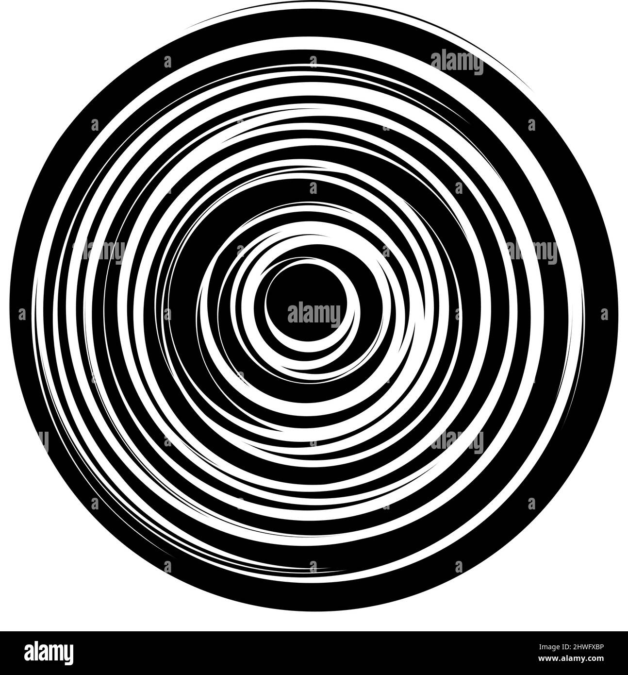 Concentric, radial, radiating circles, rings - stock vector ...