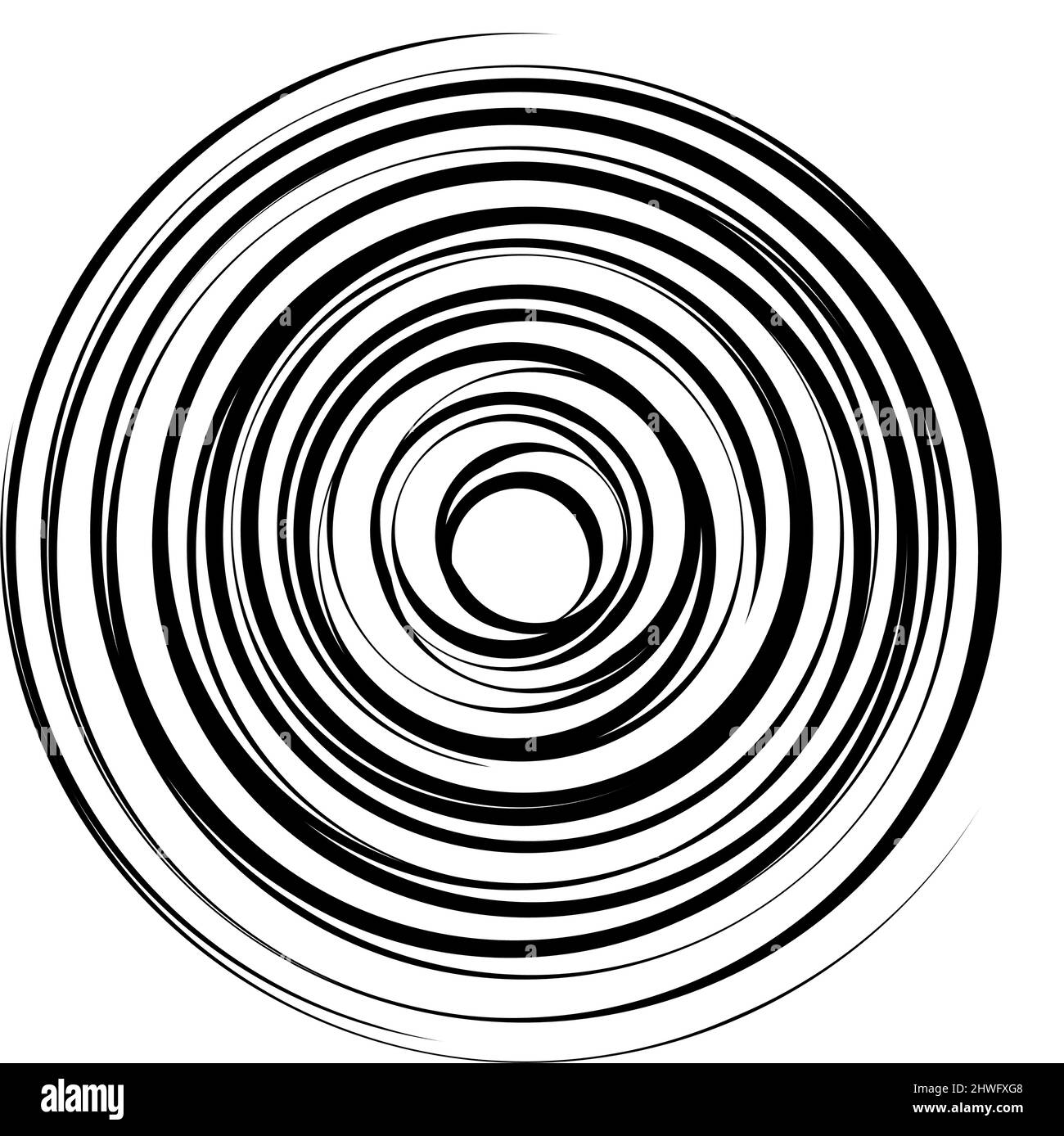 Concentric, radial, radiating circles, rings - stock vector ...