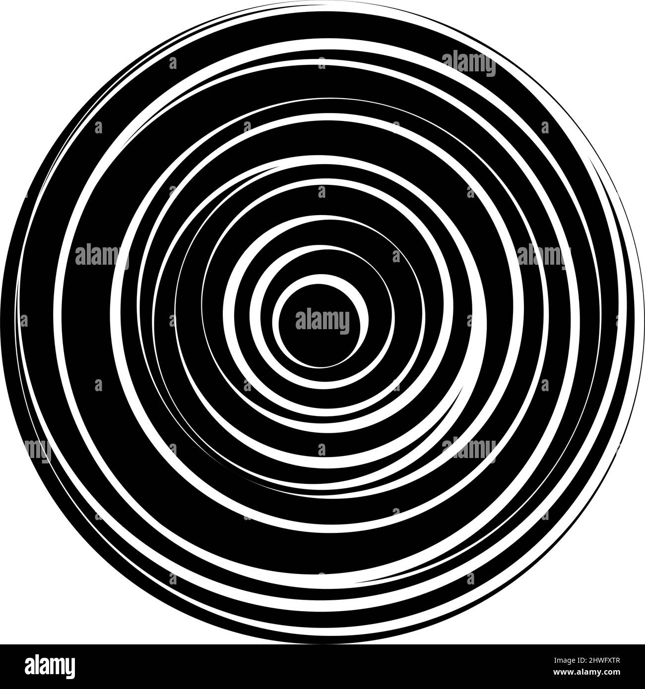 Concentric, radial, radiating circles, rings - stock vector ...
