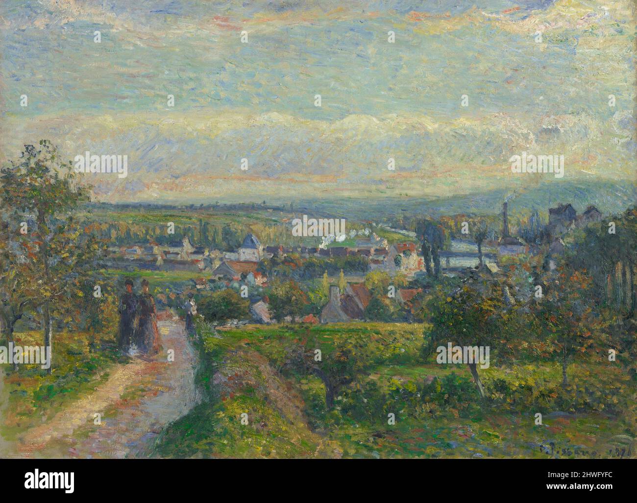 View of Saint-Ouen-l’Aumône.  Artist: Camille Pissarro, French, 1830–1903 Stock Photo