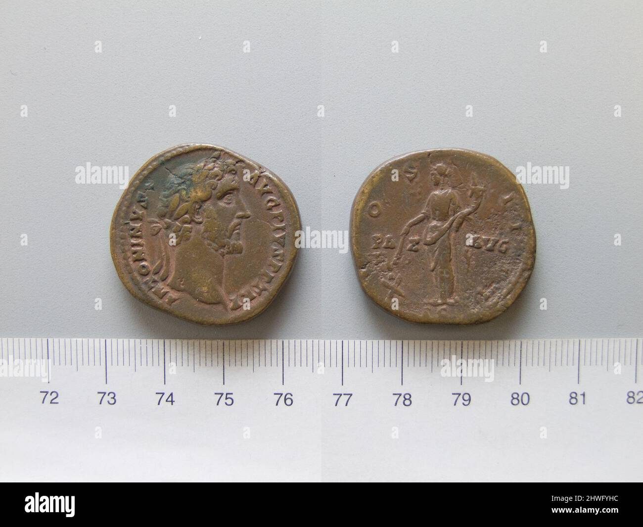 Sestertius of Antoninus Pius, Emperor of Rome from Rome. Ruler ...