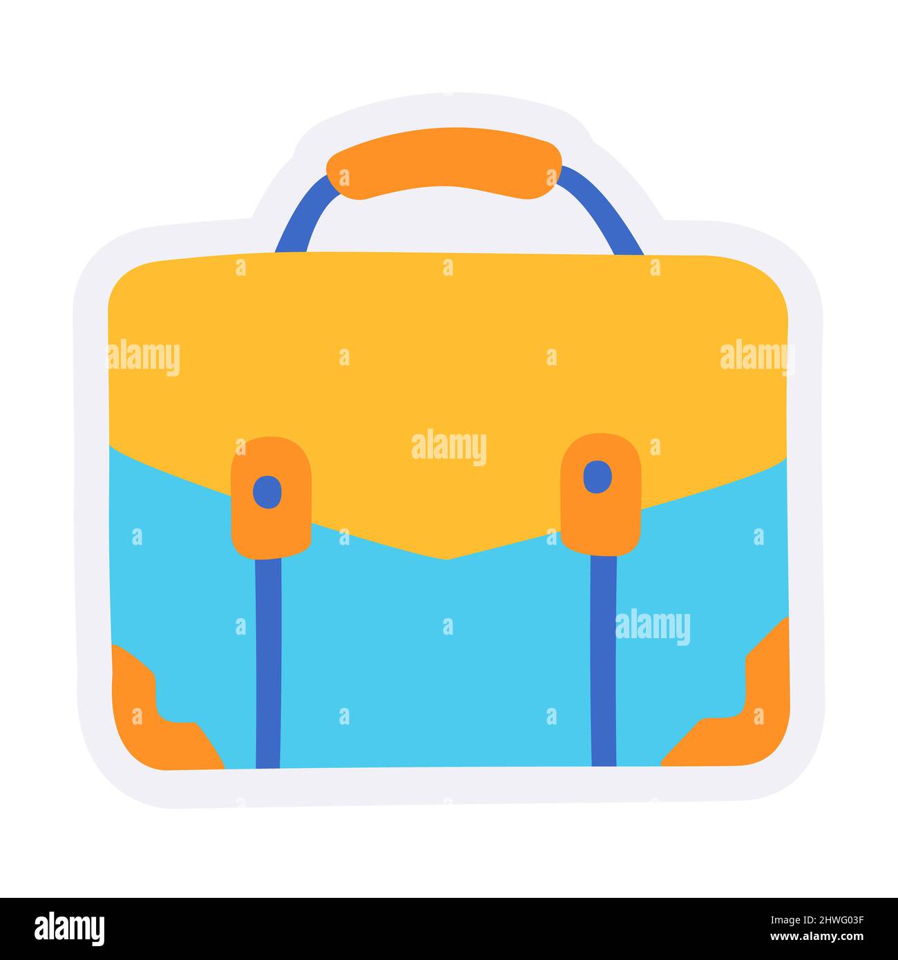 briefcase case work portfolio bag job single isolated icon with sticker ...