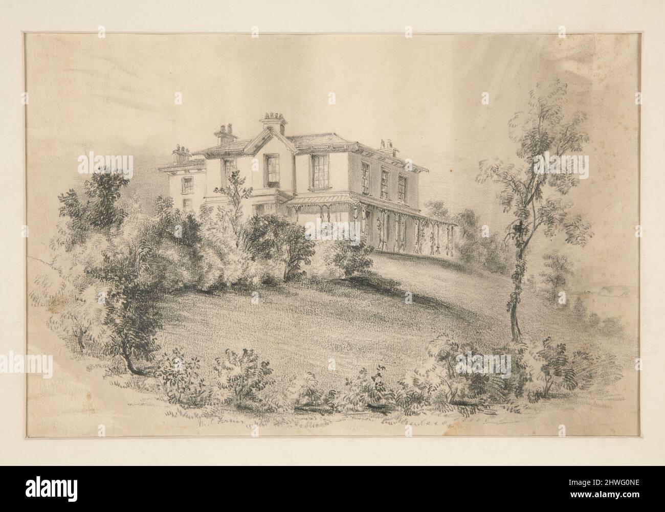 House at Toraquay, Devon: Mrs. Abbey’s birthplace.  Artist: Unknown Stock Photo