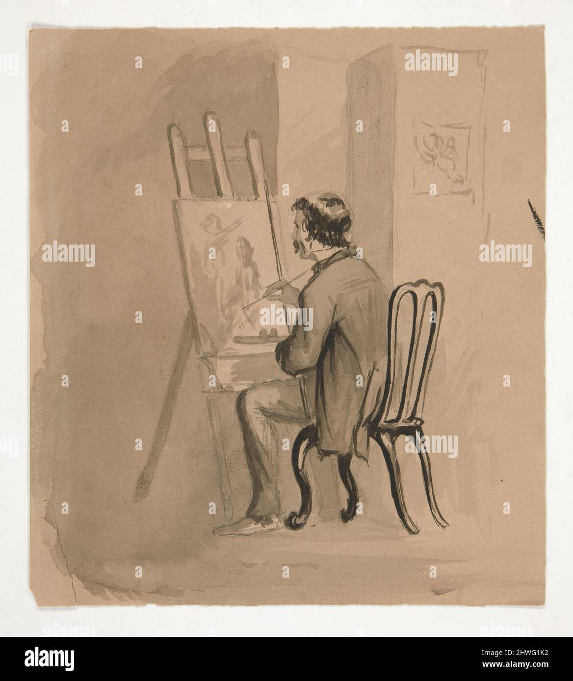 Seated artist at easel hi-res stock photography and images - Alamy