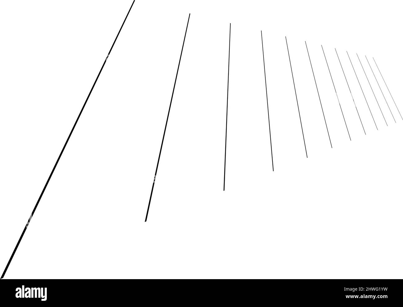 3D lines, stripes. Perspective, vanishing, converging lines stock