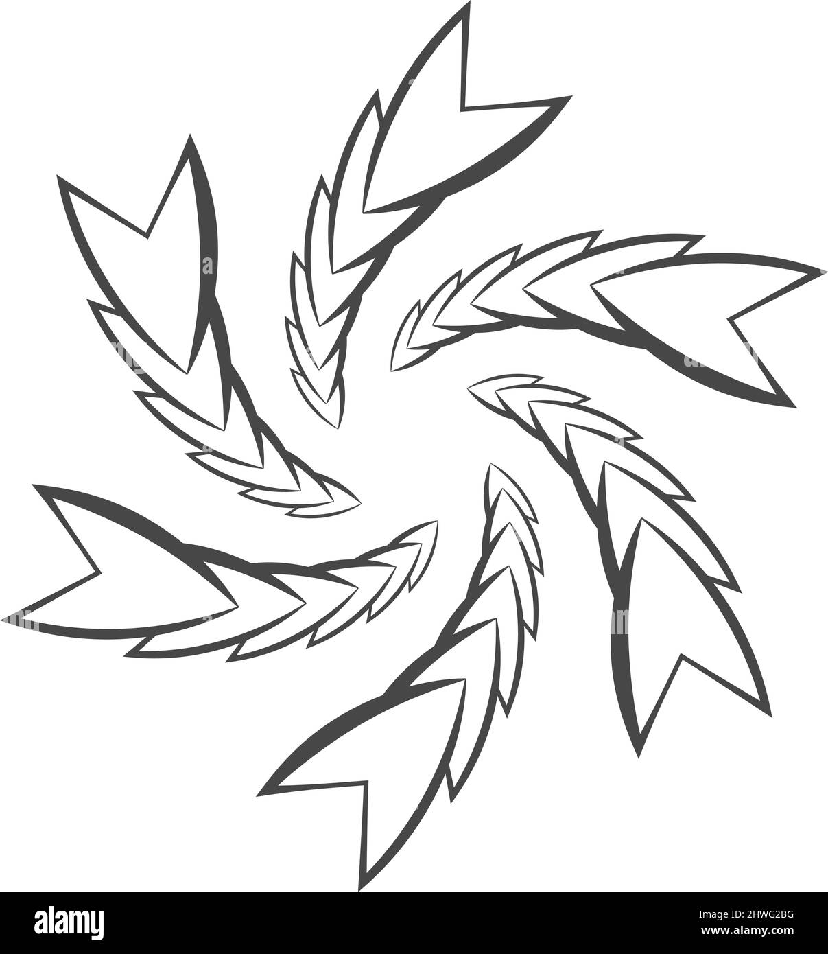 Abstract geometric black and white vector illustration - stock vector ...