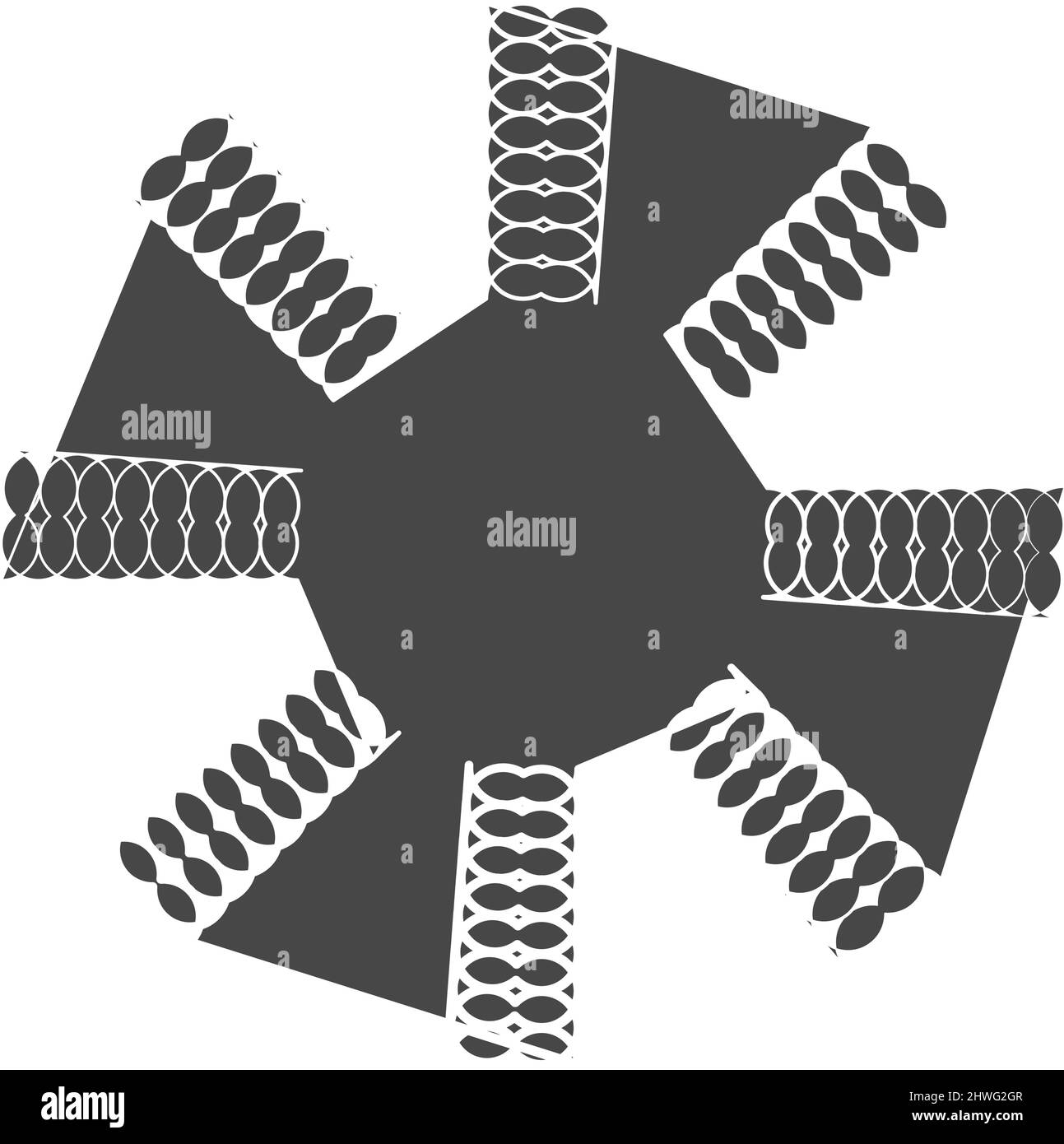 Abstract geometric black and white vector illustration - stock vector ...