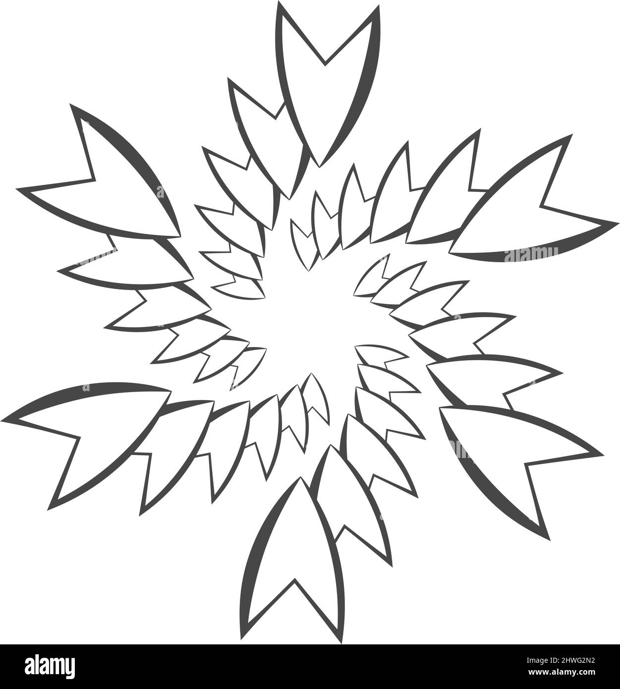 Abstract geometric black and white vector illustration - stock vector ...