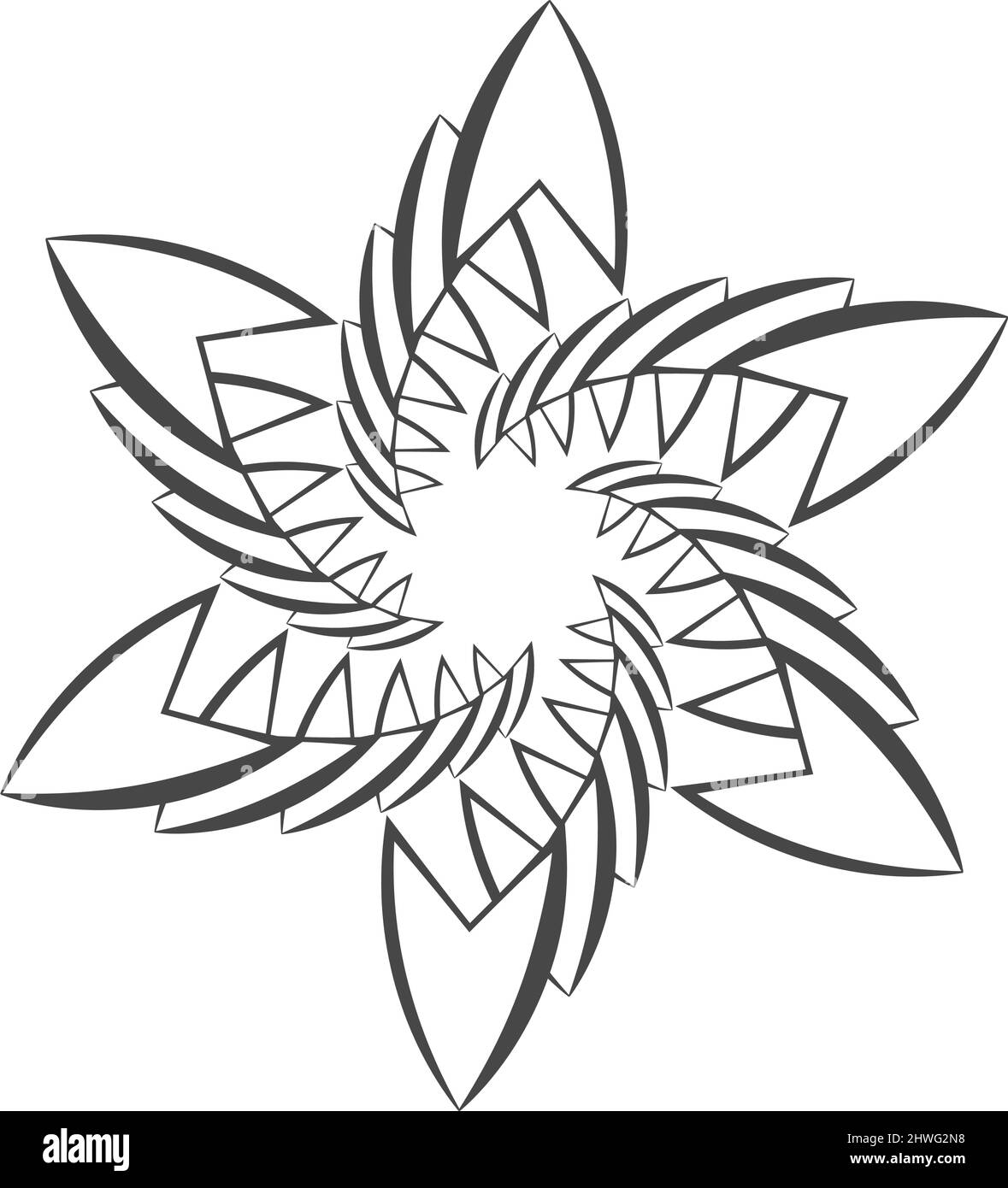 Abstract geometric black and white vector illustration - stock vector ...