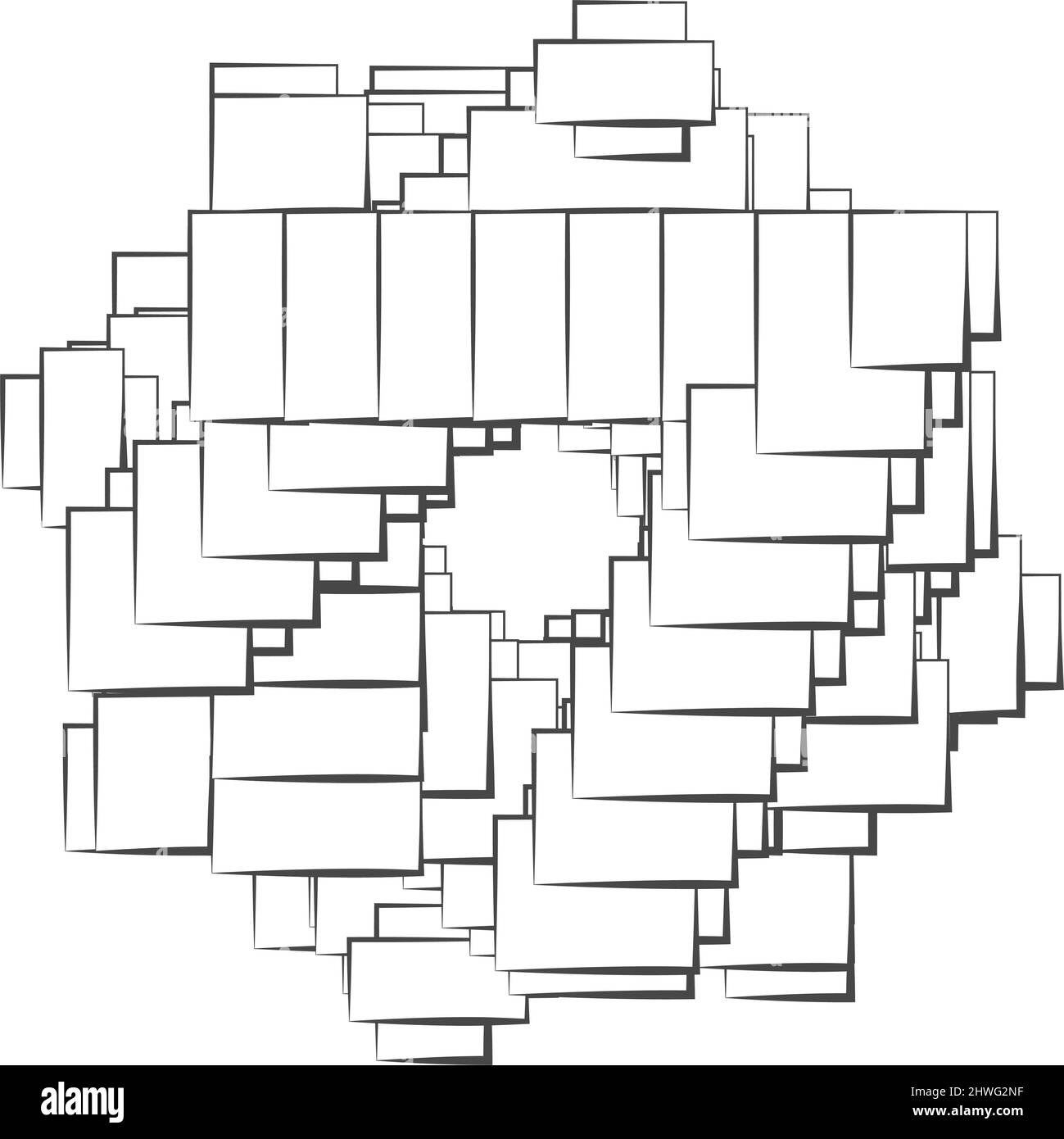 Abstract geometric black and white vector illustration - stock vector ...