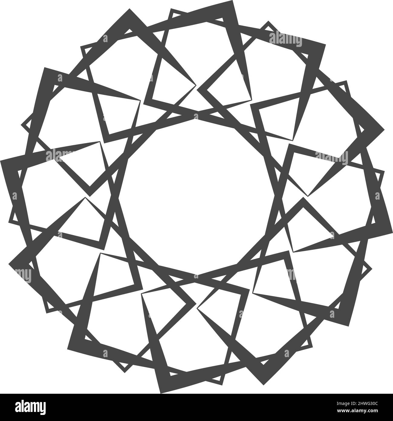 Abstract geometric black and white vector illustration - stock vector ...