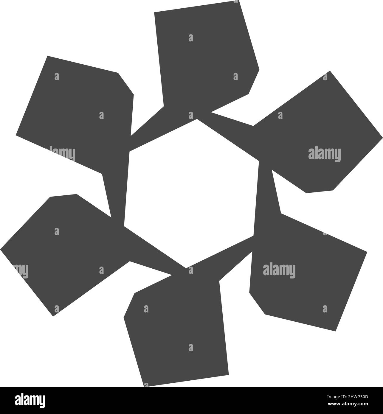 Abstract geometric black and white vector illustration - stock vector ...