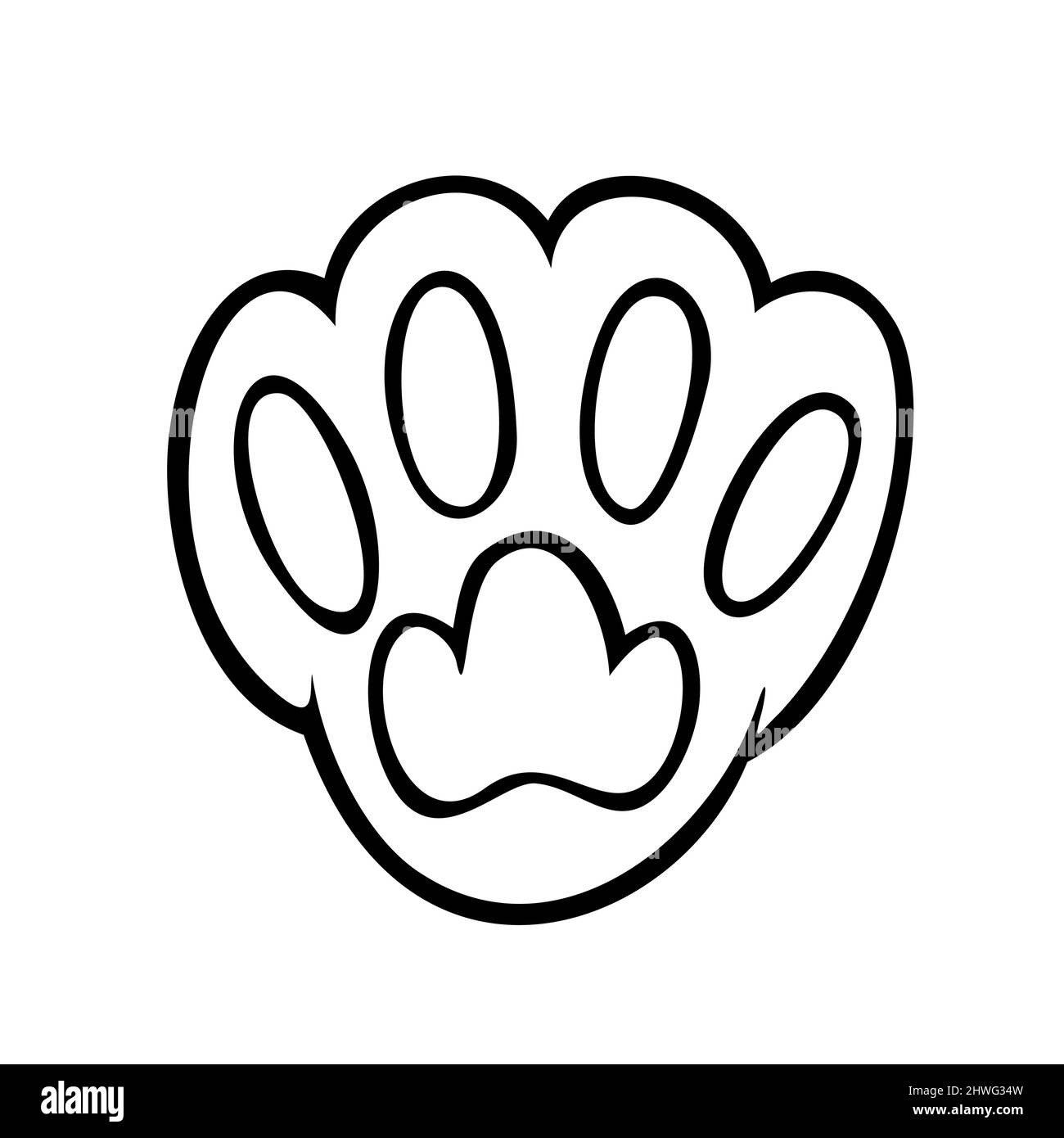 Animal paw. Sketch sole of a rabbit, bunny, cat or dog. Vector illustration  isolated in white background Stock Vector Image & Art - Alamy