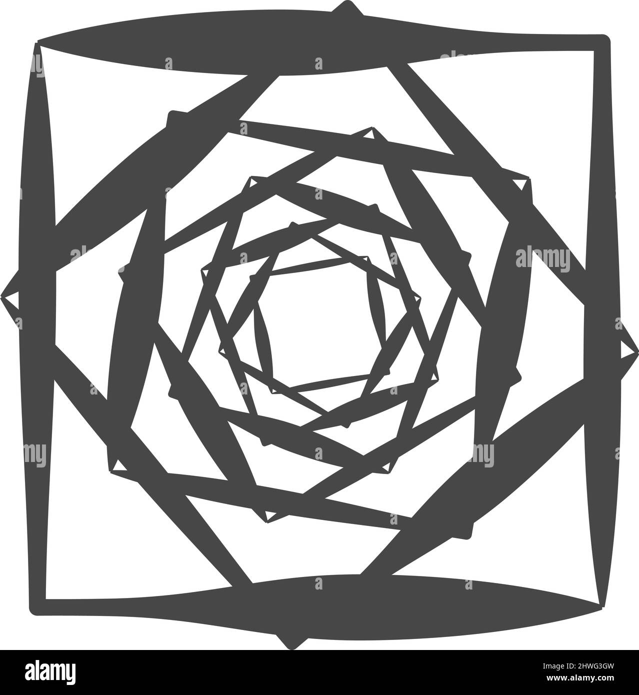 Abstract geometric black and white vector illustration stock vector