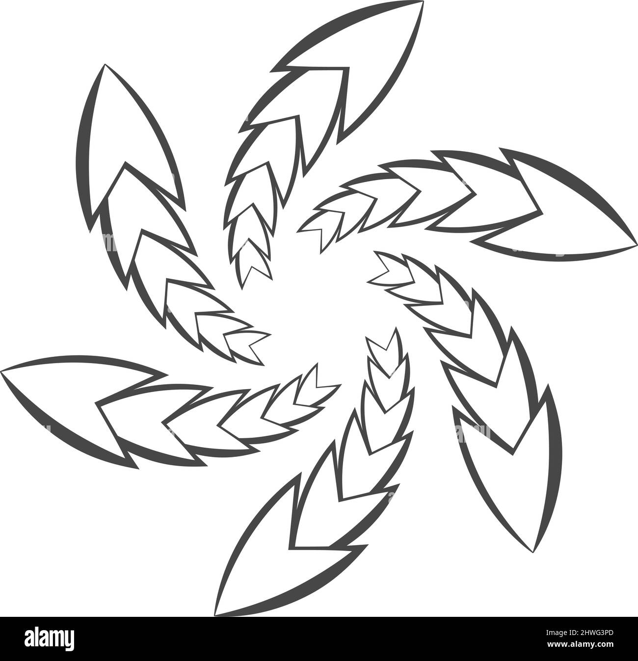 Abstract geometric black and white vector illustration - stock vector ...