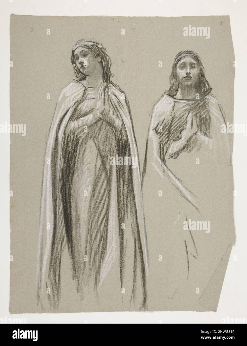 Figure studies for The Golden Tree(?), from The Quest of the Holy Grail ...