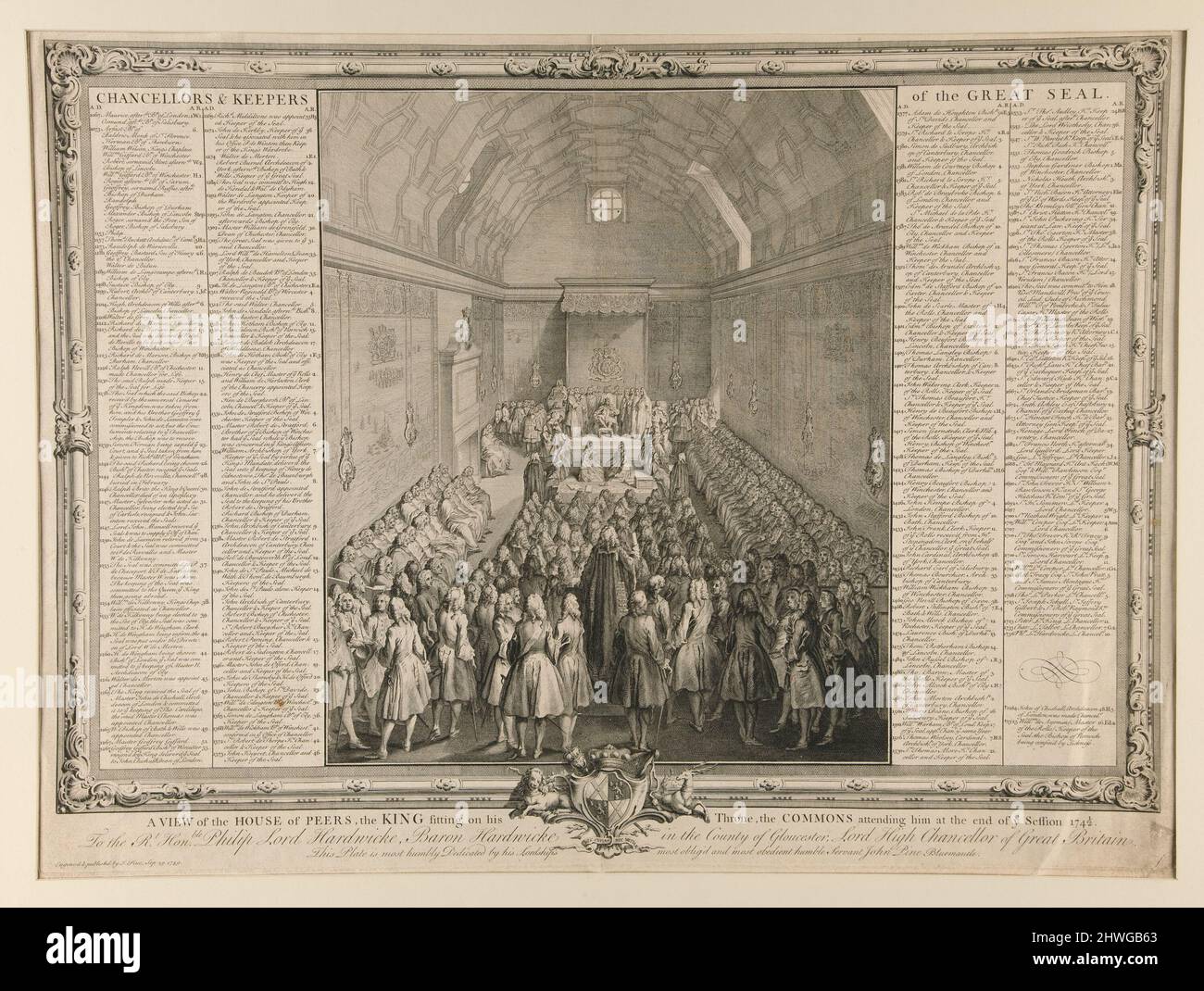 A View of the House of Peers, the King Sitting on his Throne, the Commons attending him at the