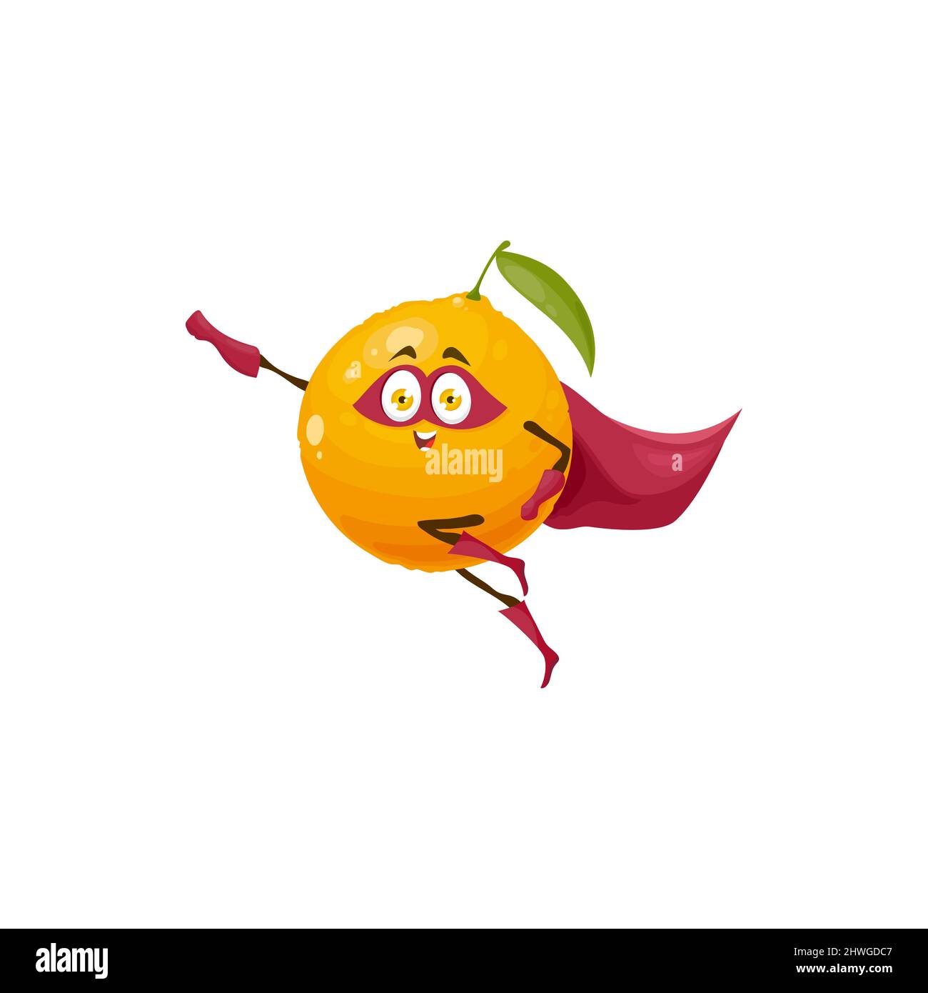 Funny cartoon orange fruit superhero character. Vector citrus super hero  flying personage in cape, boots, gloves and mask fly with raised arm. Fairy  t Stock Vector Image & Art - Alamy