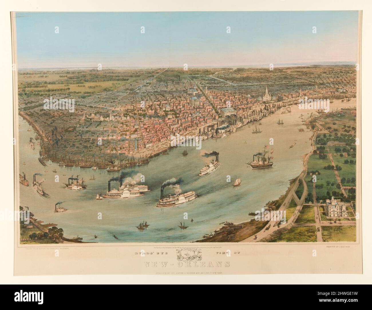 Bird’s Eye View of / New Orleans. Artist John Bachmann, American, 1814