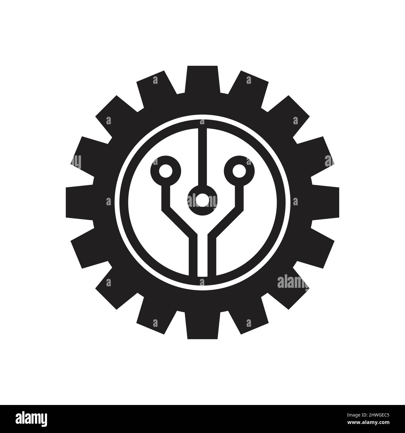 GEAR logo design template vector. Abstract vector gear tech icon Stock