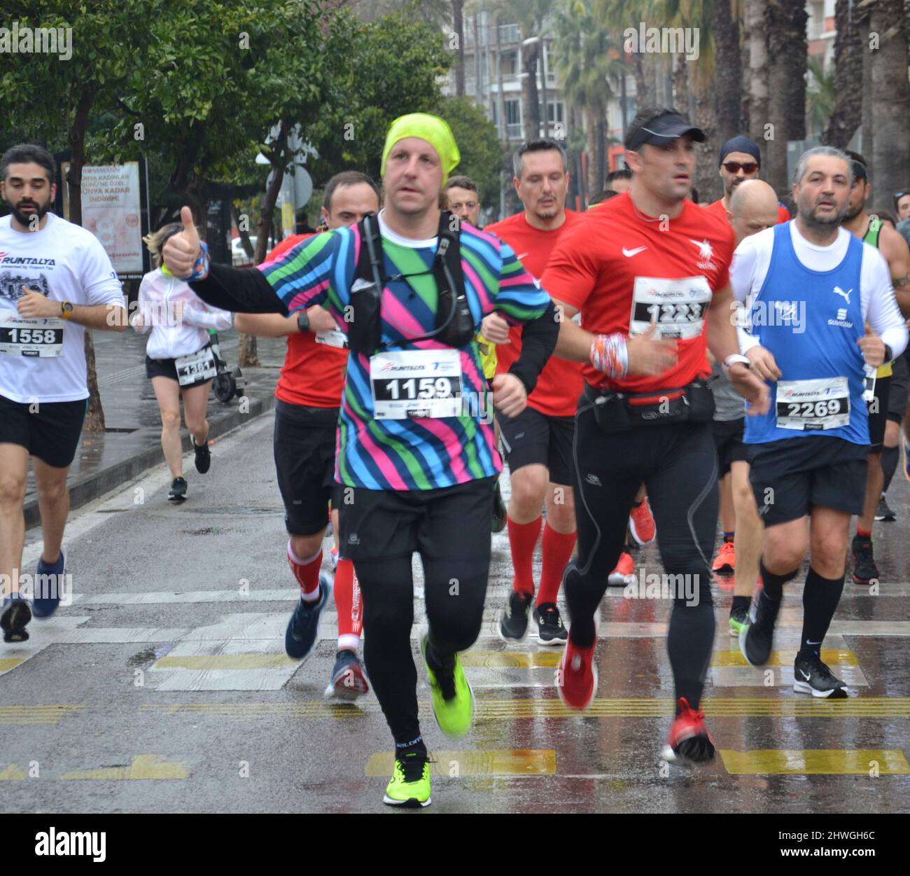 Runners take part in the Antalya International Marathon, Antalya
